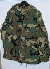 US Army ECWCS Gore-Tex Parka Large Regular Woodland Camo Cold Weather Vintage