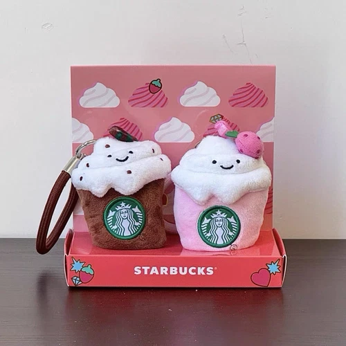Starbucks 2025 China Summer Frappuccino Party Brown and Pink Keychain Set - Picture 5 of 5
