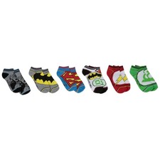 DC Comics Boy's 6 Pack Justice League Socks, Size 6-8.5 6-8.5, Multicolor