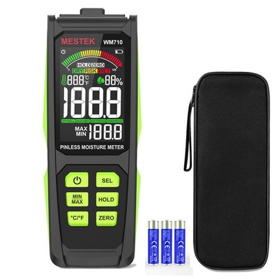MESTEK Pinless Wood Moisture Meter - Digital Moisture Detector for Lumber Drywal