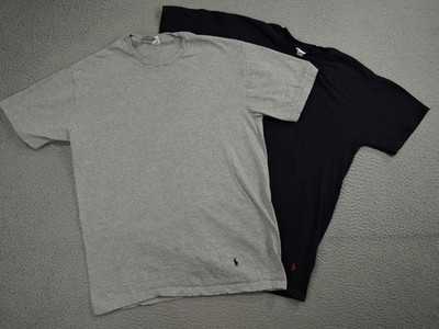 Polo Ralph Lauren Shirt Mens Large Gray Blue Lot Of 2 Cotton Pony Made In USA