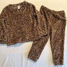 Carter's Girls 2 Piece Sweatsuit Fuzzy Long Sleeve Leopard Print-Size 4