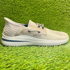 Skechers Delson 3.0 Roth Mens Size 9 Taupe Casual Classic Slip On Shoes Sneakers