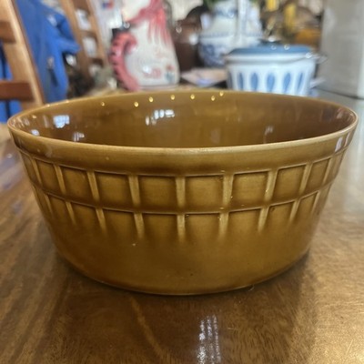 Vintage geflochtene Webkorb Stil Muster Keramik Schale 70er Jahre 21,5 cm. GVC