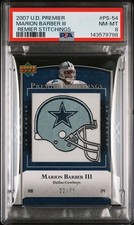 2007 UD Premier Stitchings Marion Barber III #PS-54 Draft/Team Logos /75 POP 1