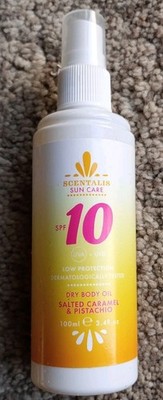 GRATIS VERSAND SCENTALIS LSF10 KÖRPERÖL GESALZEN KARAMELL & PISTAZIE 100 ML SONNENPFLEGE