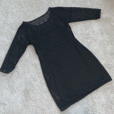 Express Geometric Crochet Lace Black Mini Dress Sz M