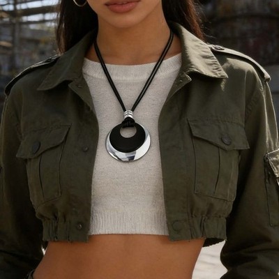 Women's Retro Pendant Necklace Alloy Fashion Hip Hop Choker Chain Jewelry Gift
