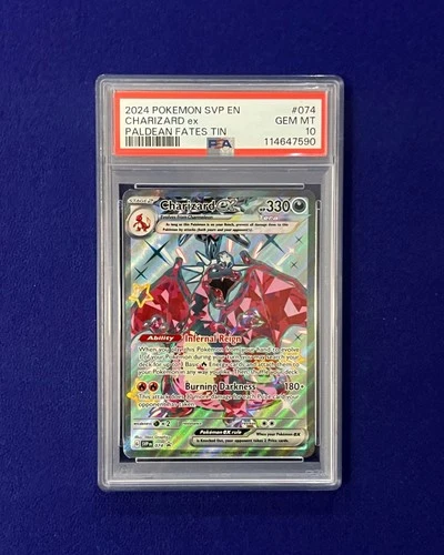PSA 10 Charizard ex #74 Paldean Fates Tin Promo 2024 Pokemon GEM MINT