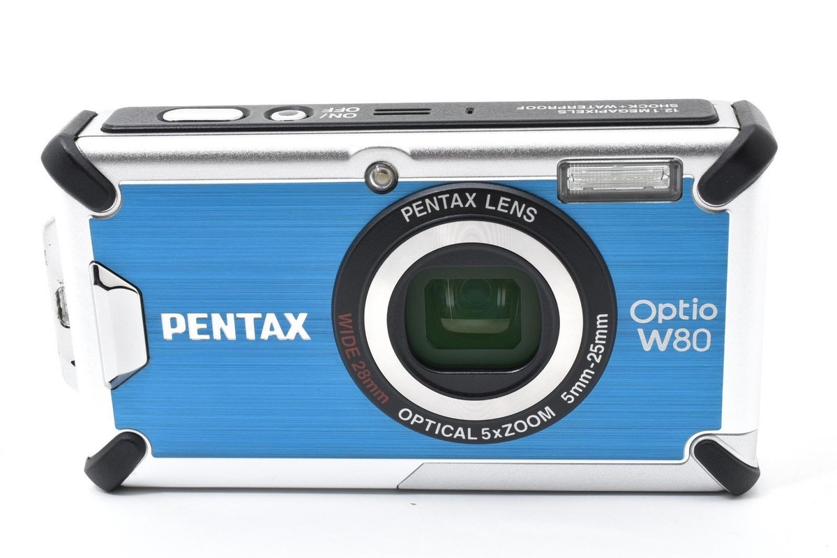 【動作確認済み】PENTAX Optio W80 PENTAX Optio W80 Blue Compact Digital Camera Tested Working Seller