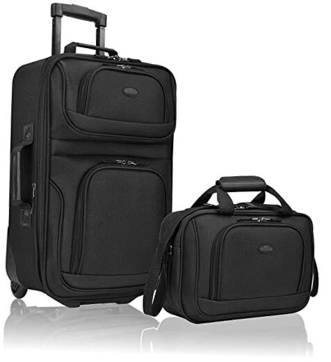 Lightweight Black Softside Carry-On Luggage Set for Travel-image
