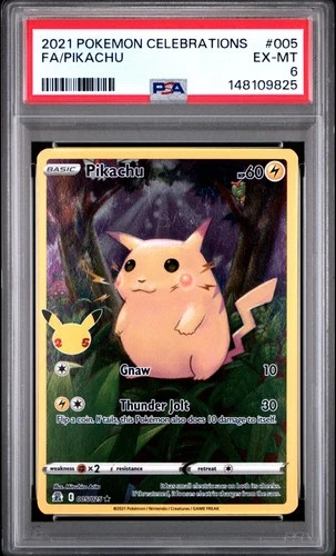 2021 POKEMON CELEBRATIONS #005 FULL ART/PIKACHU PSA 6