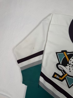 Maillot De Hockey Vintage CCM Mighty Ducks D'Anaheim – Taille Garçon L/XL – Occasion