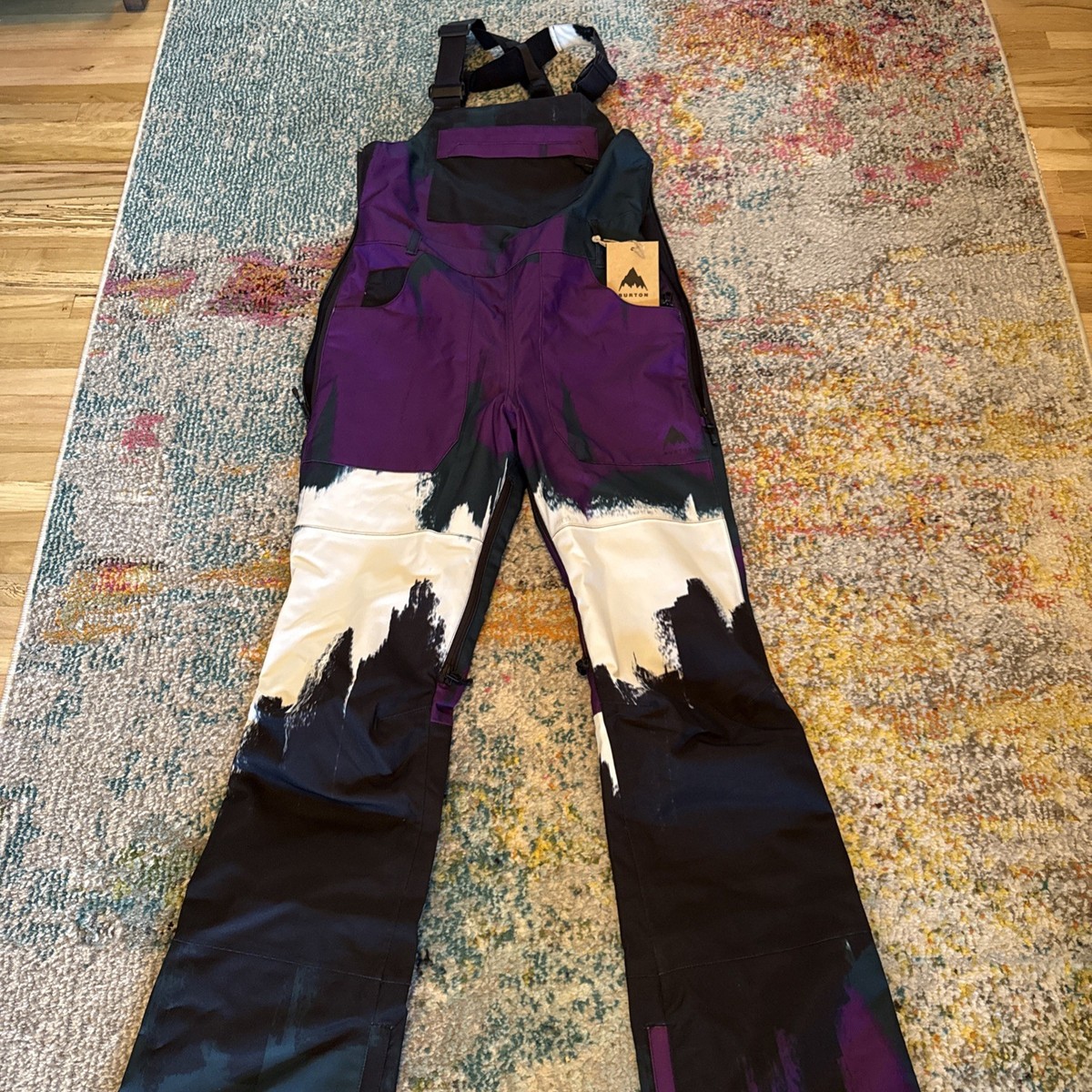 BURTON Avalon Snow Bibs Snowboard Ski Winter Pants Forest Chalk NWT Small View 6