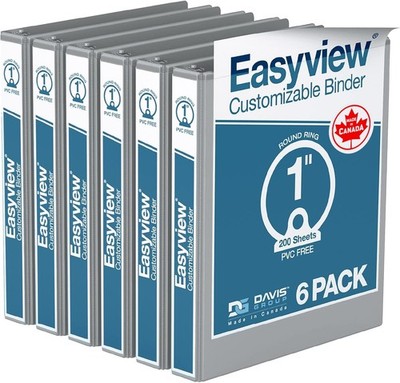 Easyview Premium 3-Ring Binders W/ Clear-View Covers & Round Rings Binders
