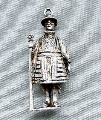 Vintage Sterling Silver Beefeater Charm Royal Guard Yeoman London England