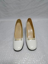Gucci Heel Pumps White Round Toe Size 36.5 US About 6.5 For Women