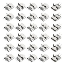 30Pcs USB Female Socket Connector Jack Port, 2-PIN DIP 180Degree, Black