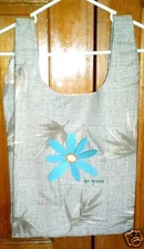 Embroidered Handmade Grocery Shopping Lined Tote Bag 