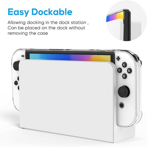 For Nintendo Switch OLED Clear Protective Hard Case Cover Console Joy-Con Shell - Picture 4 of 10