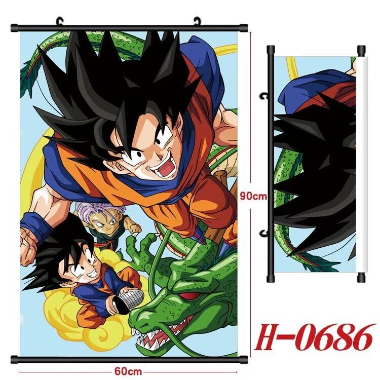 Dragon Ball Z Goku Group Anime Cloth Wall Scroll Poster Misprint Artwork