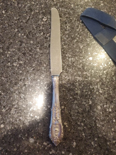 Rose Point By Wallace Sterling Silver DINNER KNIFE - French Blade 9 3/4"