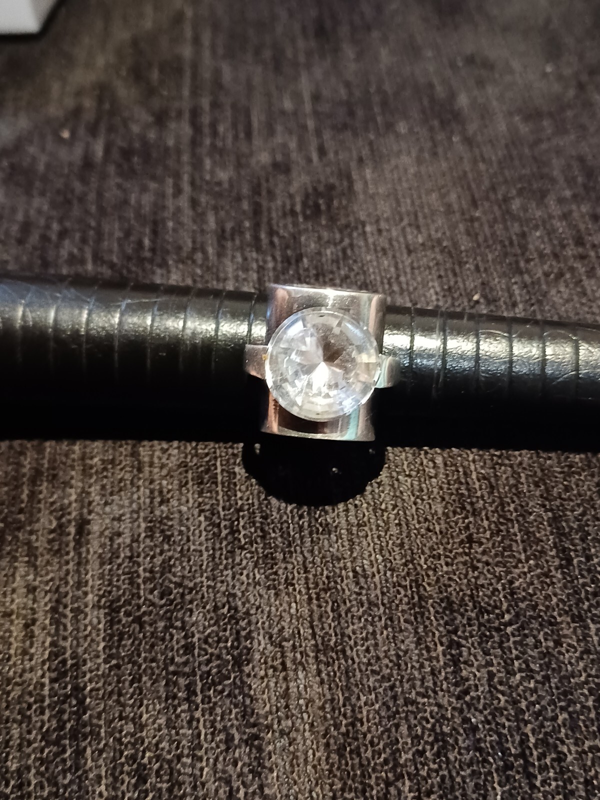 Solid Silver 925 Rock Crystal Quartz Ring Moderni… - image 4