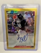 Luis Robert 2020 Bowman Heritage Gold Refractor Auto RC /50 On Card