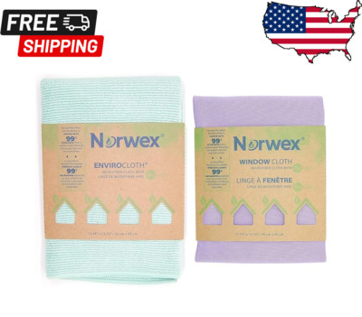 Norwex Basic Package EnviroCloth Green, Window Cloth Purple FAST SHIPPING