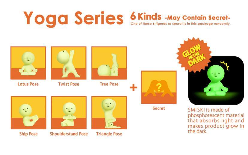 Smiski Yoga Series Glow In The Dark Blind Box Decorative Mini