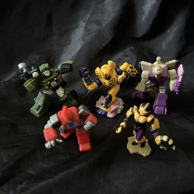 Lot Of 5 Transformers Robot Heroes Figures - Beast Wars Hasbro 2007-2008