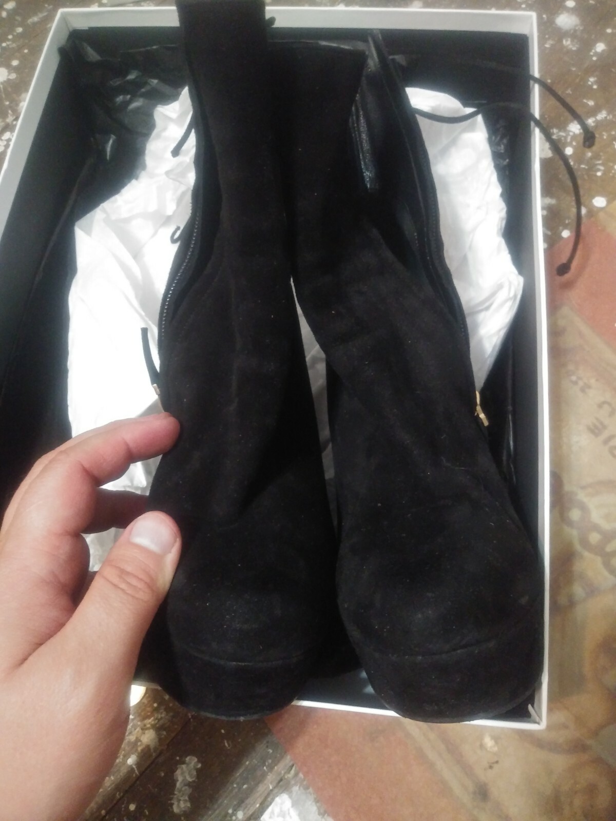 Stivali Stivaletti Saint Laurent Oro Nero Ysl Madge 105 In perfette condizioni Msrp 1295 Rive Sinistra