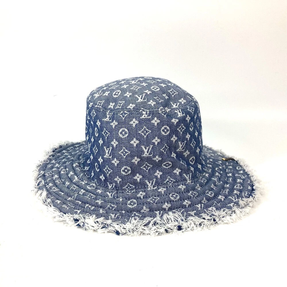 Louis vuitton M76531 Monogram Denim Hat Bucket Hat Bob Fringe 