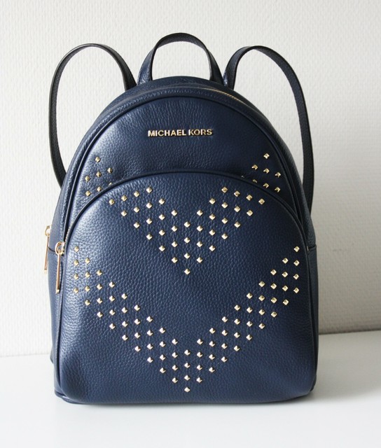 Michael Kors Sac À dos Abbaye M Noir Chevron Cuir Clouté Michael Kors Sac À dos Abbaye M Noir Chevron Cuir Clouté