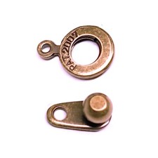 8mm Antiqued Copper Plated Ball and Socket Clasps 6/pkg. , Snap Clasps