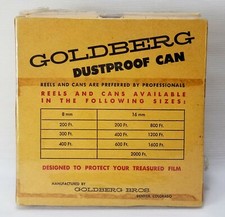 Goldberg Dustproof Cans 200 Ft 8mm can Super Film Tape No. 2c8 Brand new sealed