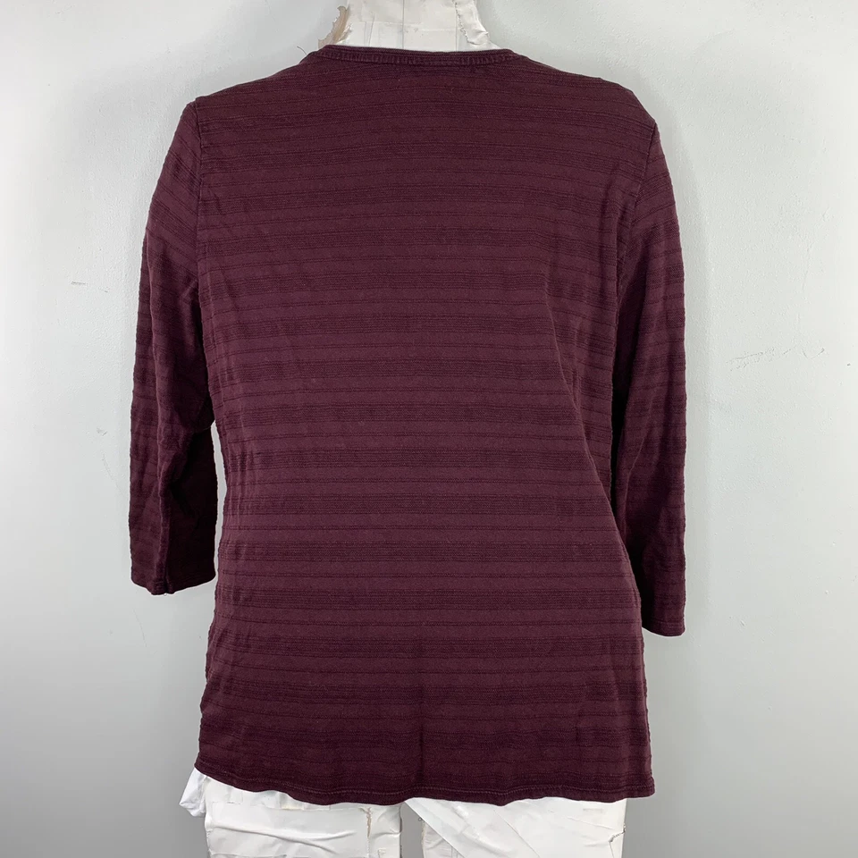 Top Sonoma Mujer Talla XXL Rojo Vino Manga Larga Cuello Redondo Corbata Frontal Foto 2 de 4