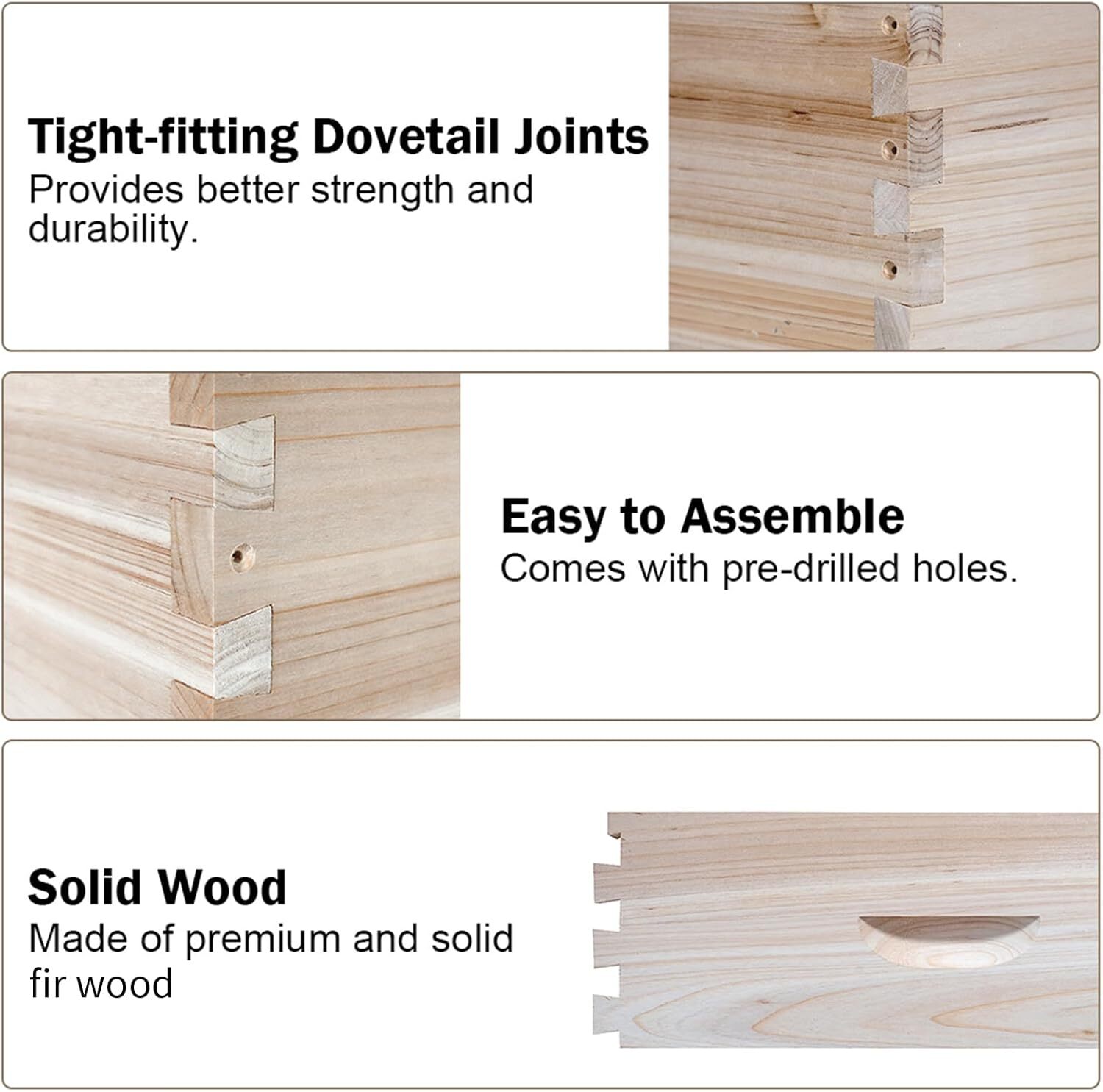 BeeCastle 8 Frame Langstroth Bee Hive, Beehive Starter Kit for Beginners