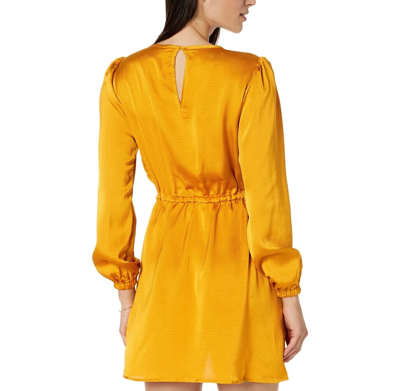 Abito Michael Kors raso manica lunga balza $140 taglia XS # 10A 2415 1 nuovo