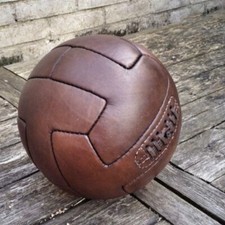 Vintage 1930s Leather Soccer Ball T-Panel Style Handmade 100 Leather World Cup