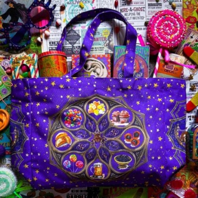 Wizarding Trunk Harry Potter Trick Or Treat Honeydukes Candy Canvas Tote Bag NEW