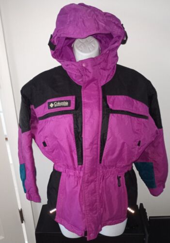 Columbia Tectonite Girls 1990s Ski Jacket Pink Color Block Oversized 10-12 - Picture 1 of 4