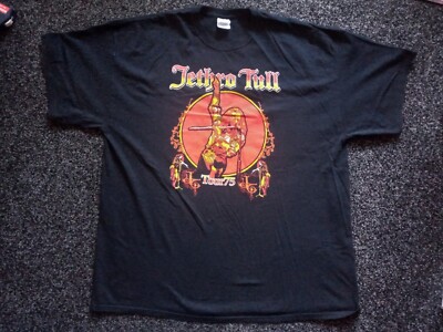 RARE JETHRO TULL 1975 WORLD TOUR T SHIRT WITH TOUR DATES GOOD 2XL