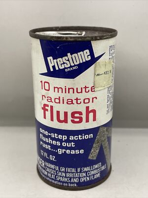 Vintage NOS Prestone 10 Minute Radiator Flush Can Man Cave Advertisment GA19