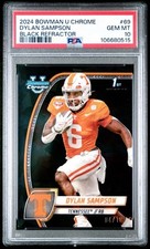 2024 Bowman University Chrome Sapphire Dylan Sampson Black /10 Tennessee #69