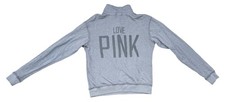 Victoria's Secret PINK Jacket Womens XS Gray Love Pink 1/4 Zip Pullover READ