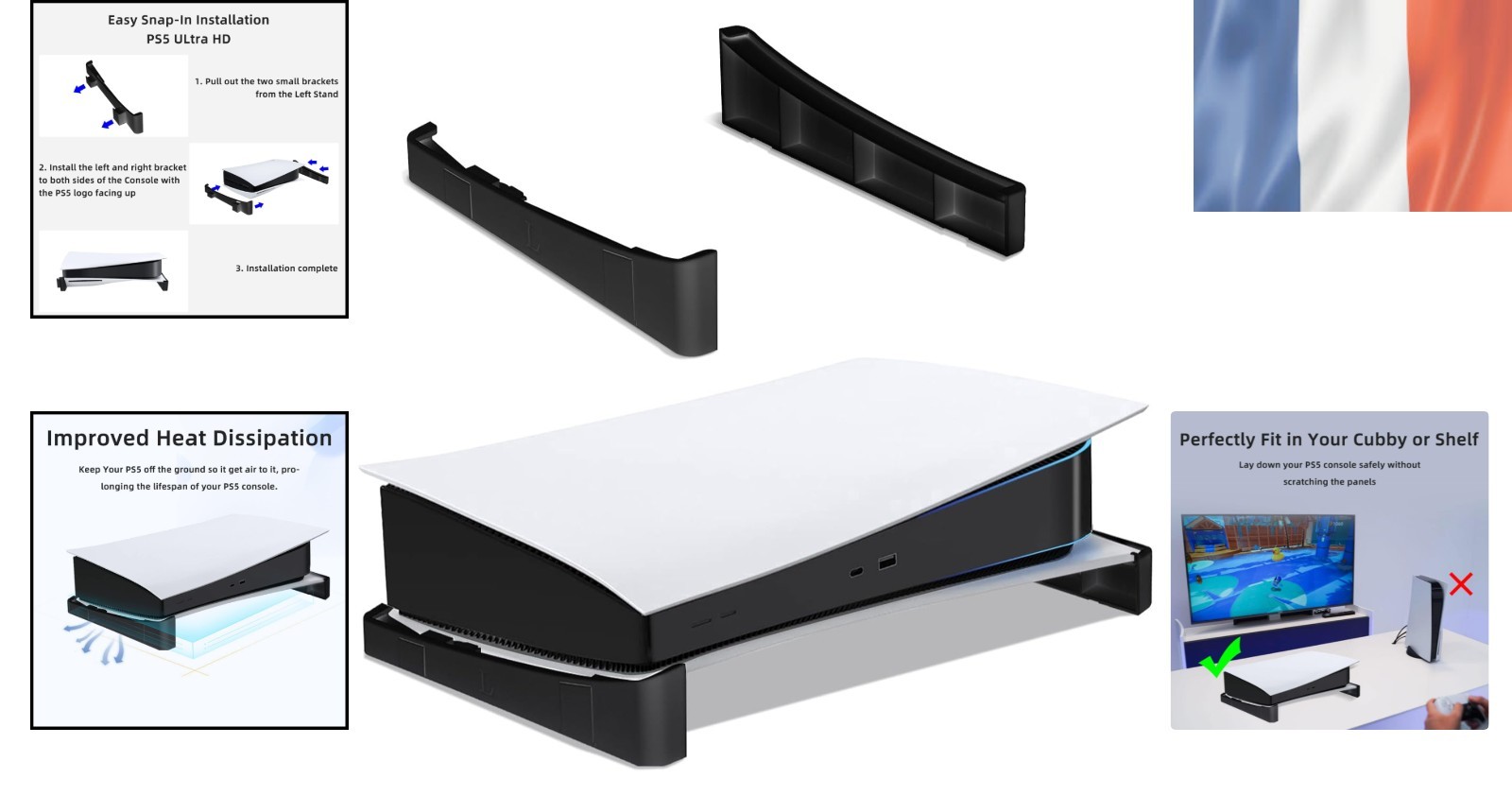 Support Horizontal PS5 pour Meuble TV Gain de Place dans le Salon - 2