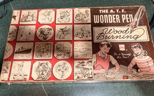 A.T.F. Wonder Pen Complete Wood Burning Set Special No. 3 w/ Templates