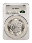 1921-D Morgan Silver Dollar CAC Grading (CACG) MS 64+ Plus