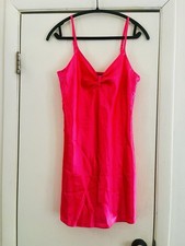 VTG 90s Y2K Satin Lace Silky Fairycore Spaghetti Strap Slip Nightie Chemise S
